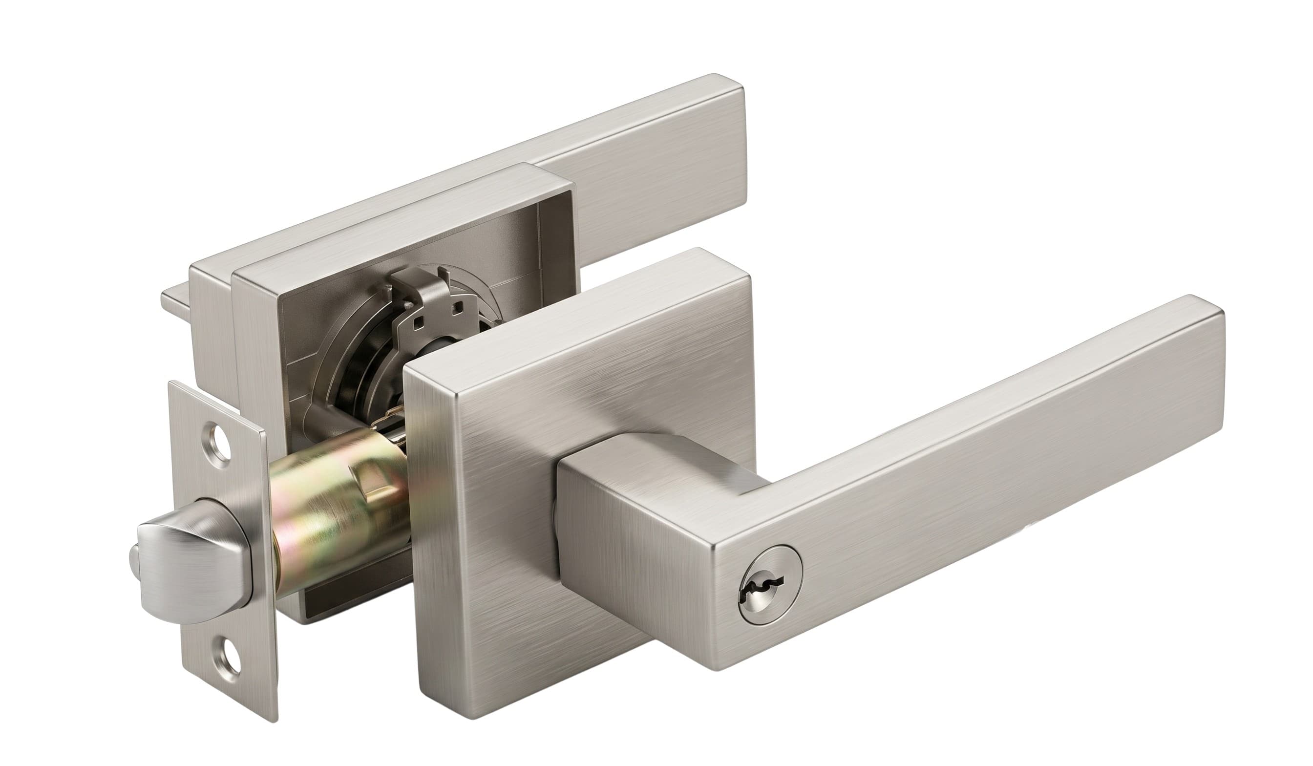 Wellfleet Concealed-Screw Square-Rose Leverset