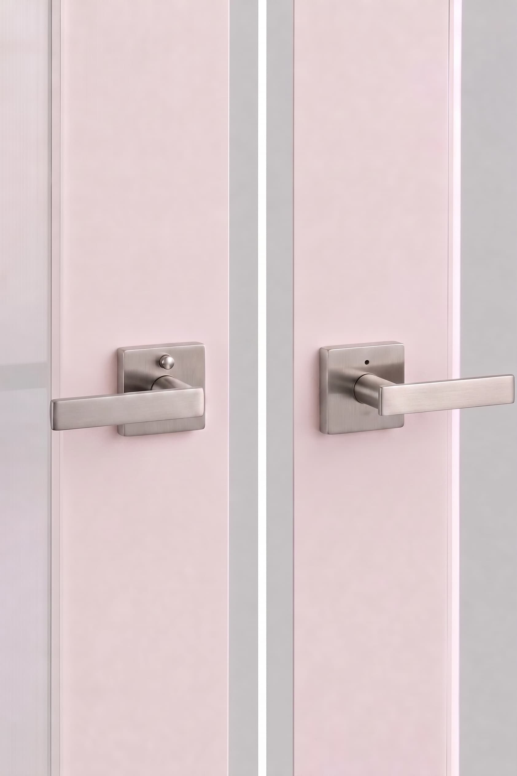 Brewster Privacy installed in Satin Nickel