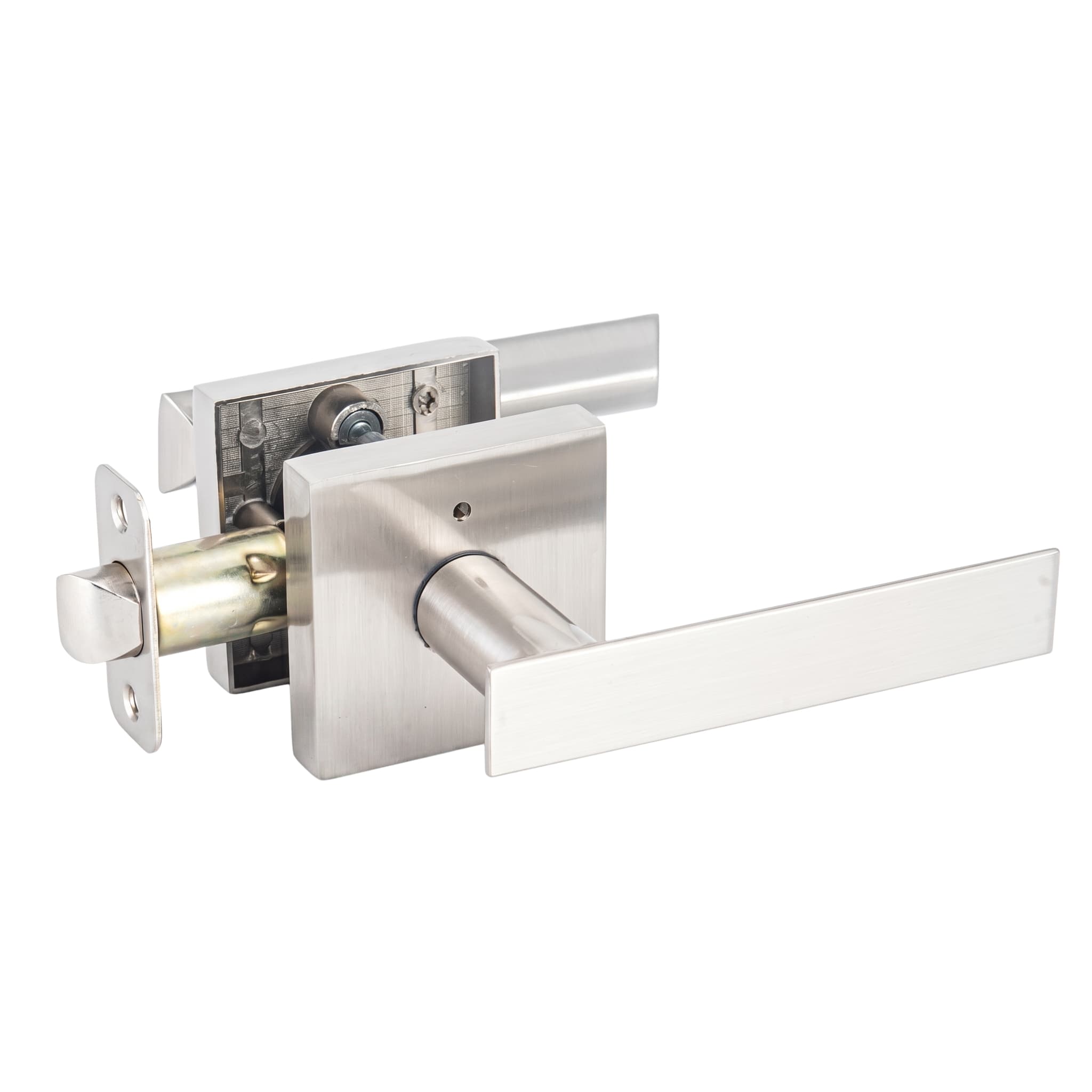Brewster Concealed-Screw Square-Rose Leverset